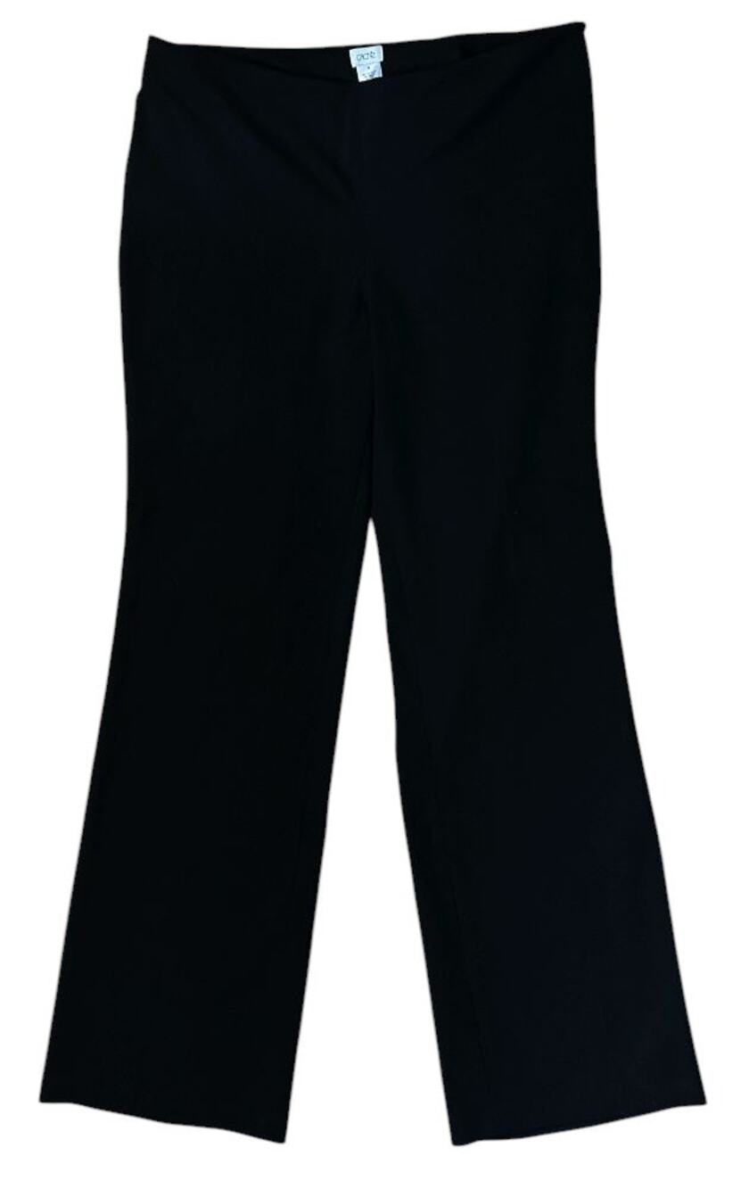 NWT Cache Straight Leg High-Rise Pull On Black Dress Pants Size 14 34X33